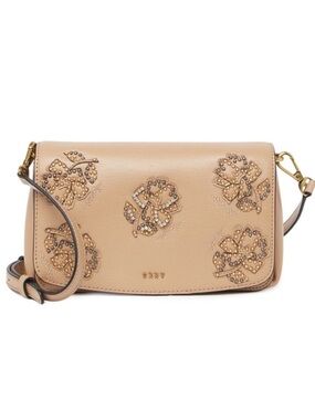NWT! DKNY Paige Floral Leather Embellished Crossbody Bag